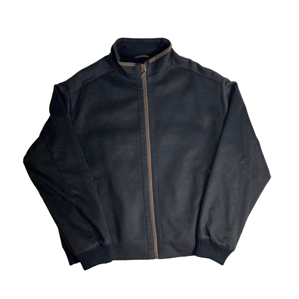 1-88 PETER MILLAR Men's Bomber Jacket Westport Wool Cashmere Black 2XL